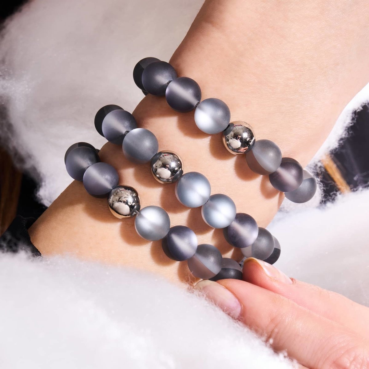 Carbonite | Argent | Bracelet de déclaration en verre sirène